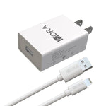 Cargador 1Hora blanco de 2 A con cubo USB-A y cable Lightning